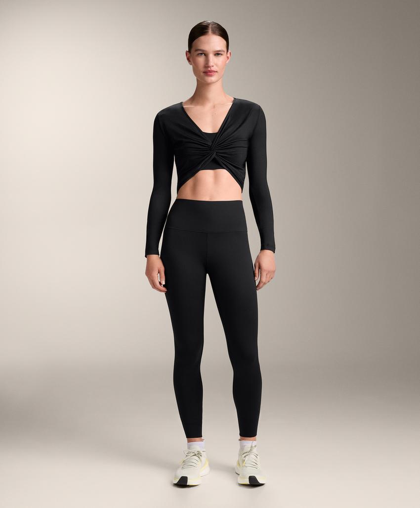 Футболка с длинным рукавом из вискозно-лиоцеллового блэнда с завязкой