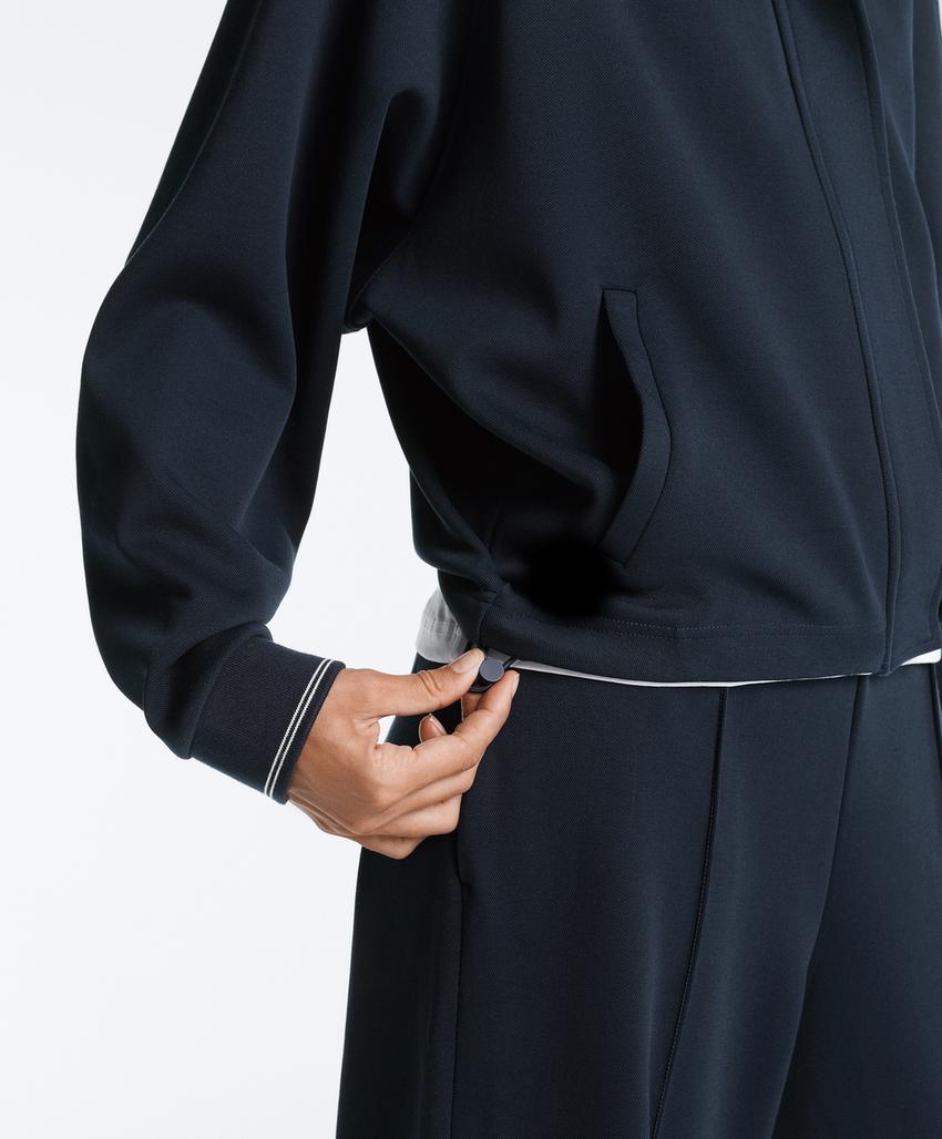 Пике-жакет с контрастной хлопковой отделкой