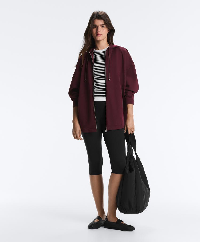 Полупальто с капюшоном из хлопкового пике