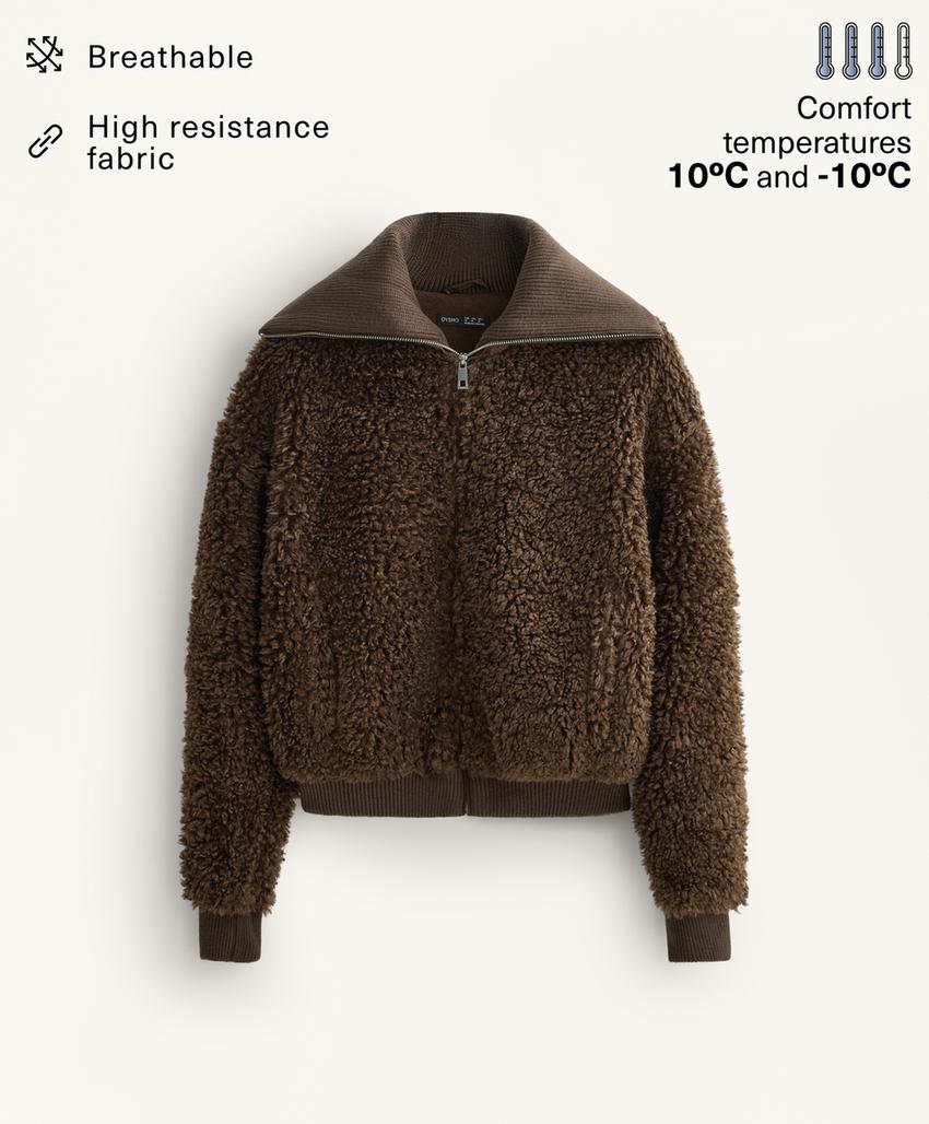 Текстурированная куртка из искусственного меха