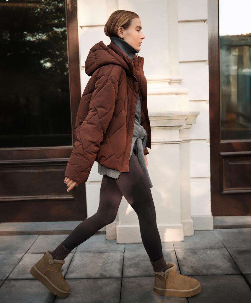 Теплые леггинсы с высокой посадкой и карманами 70 см