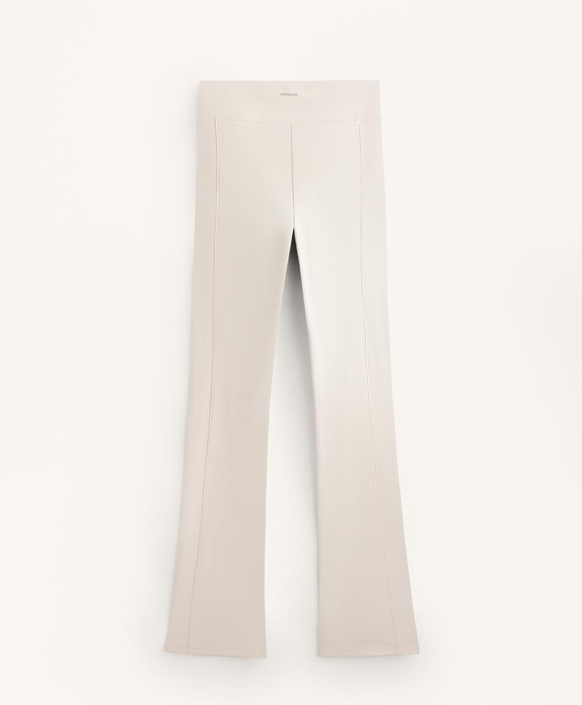 Теплые брюки клеш с высокой посадкой и карманами