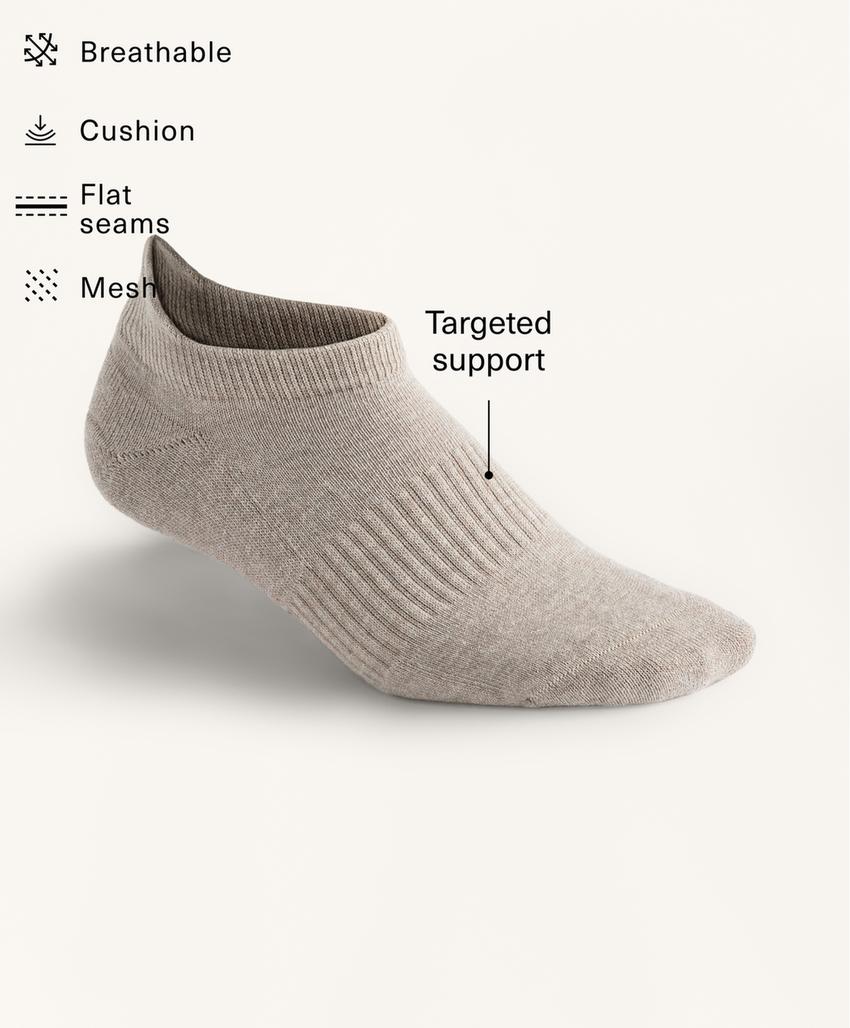 3 пары спортивных носков-сникеров с язычком из смесового хлопка