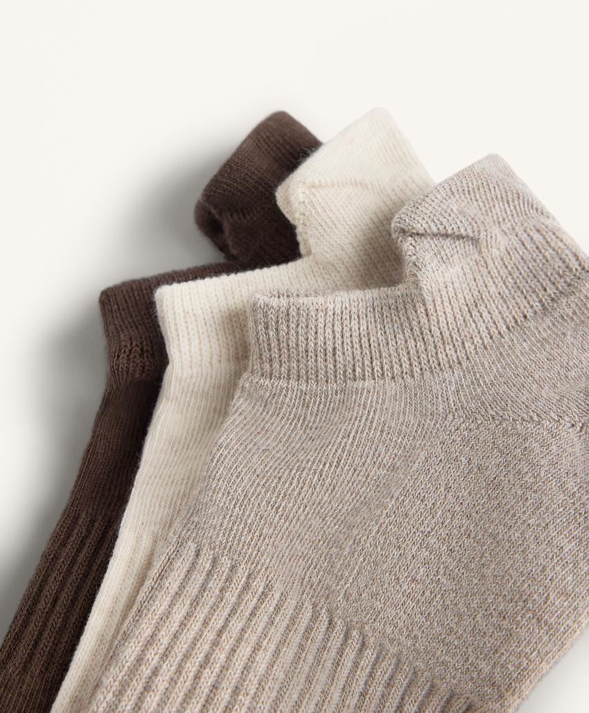 3 пары спортивных носков-сникеров с язычком из смесового хлопка