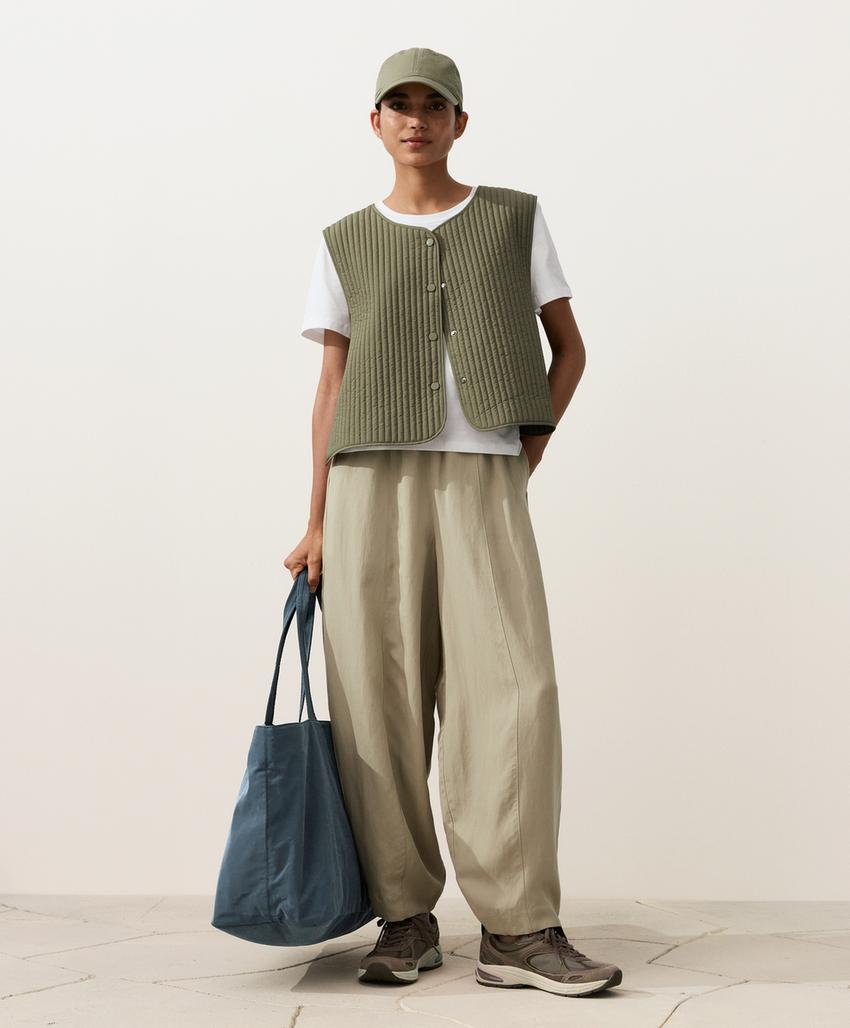 Шаровидные брюки из смеси лиоцелла и 24% льна с швами