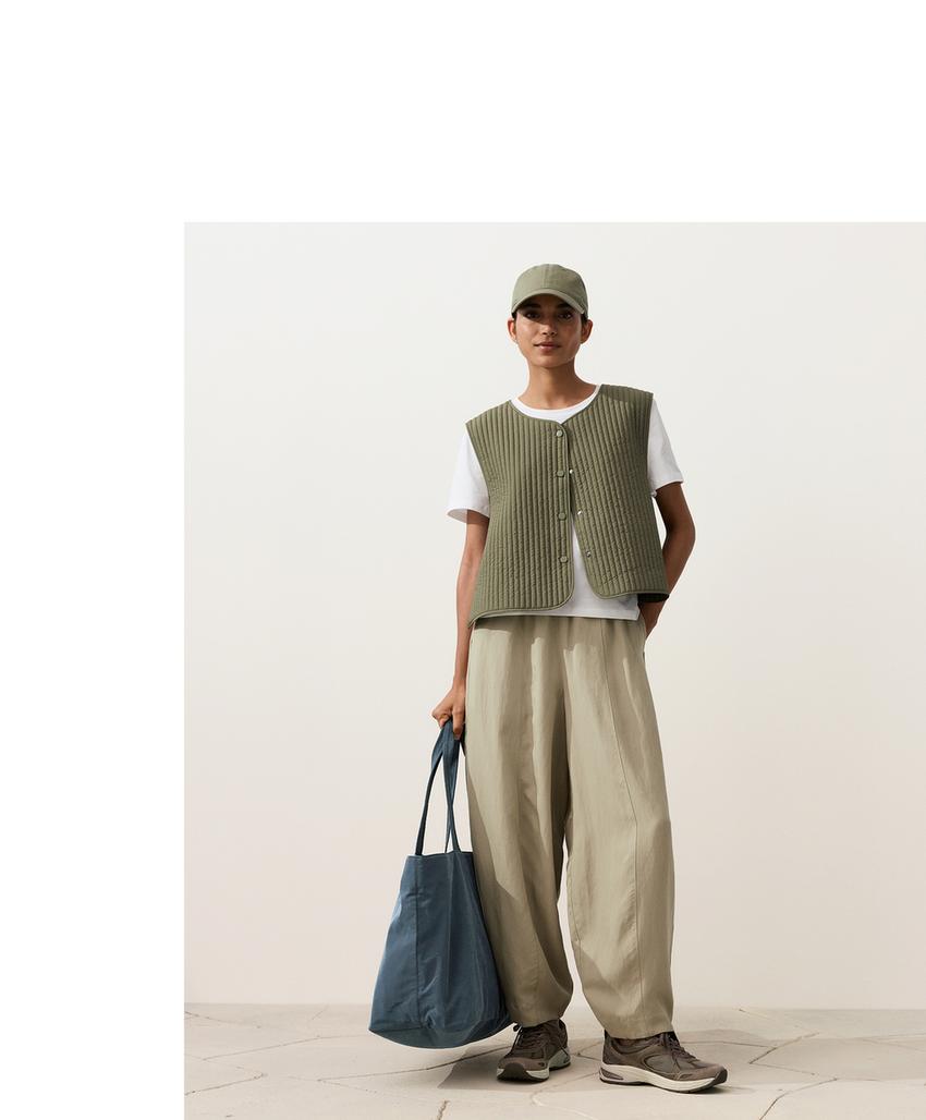 Шаровидные брюки из смеси лиоцелла и 24% льна с швами