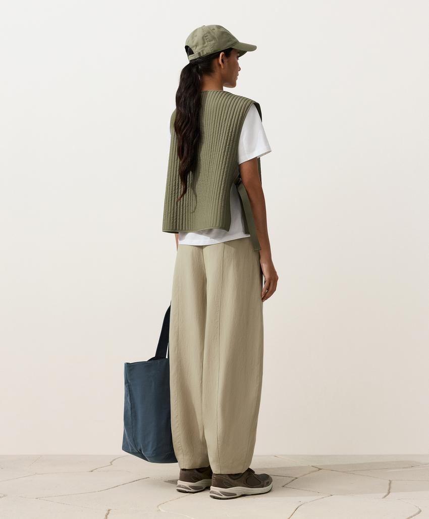 Шаровидные брюки из смеси лиоцелла и 24% льна с швами