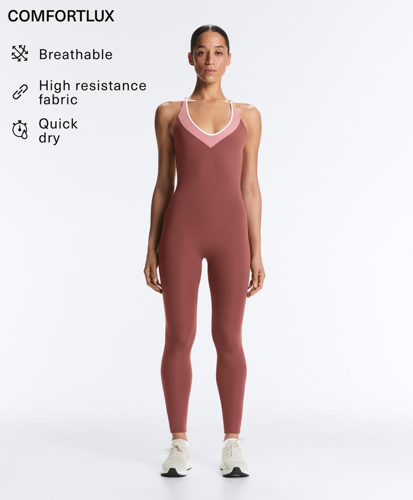 Длинный комбинезон comfortlux с блочной расцветкой