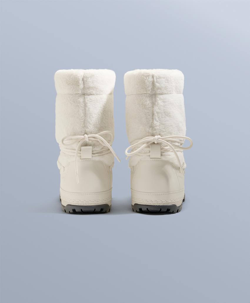 Технические ботинки из искусственного меха с завязками