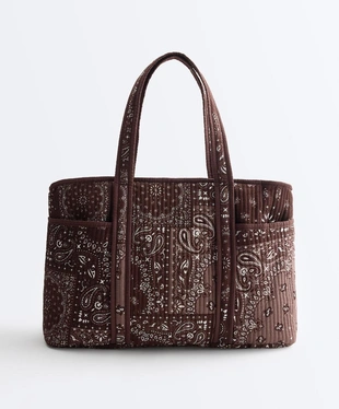 Стеганая сумка-шопер с принтом «бандана»- Заказать в России