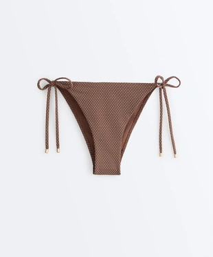 Полуоткрытые плавки бикини в мелкий горошек- Заказать в России