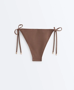 Полуоткрытые плавки бикини в мелкий горошек- Заказать в России