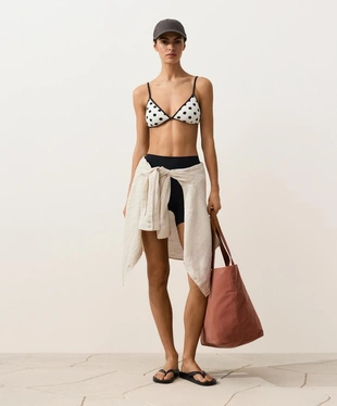 Топ бикини с треугольными чашками в горошек- Заказать в России