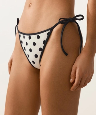 Полуоткрытые плавки бикини в горошек- Заказать в России