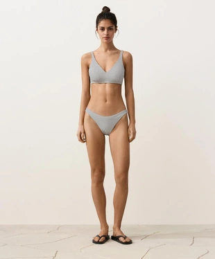 Полуоткрытые U-образные плавки бикини из жаккарда в горошек- Заказать в России