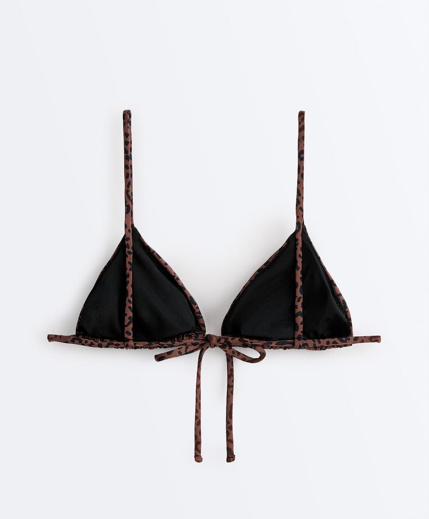Топ бикини с треугольными чашками из жаккардовой ткани