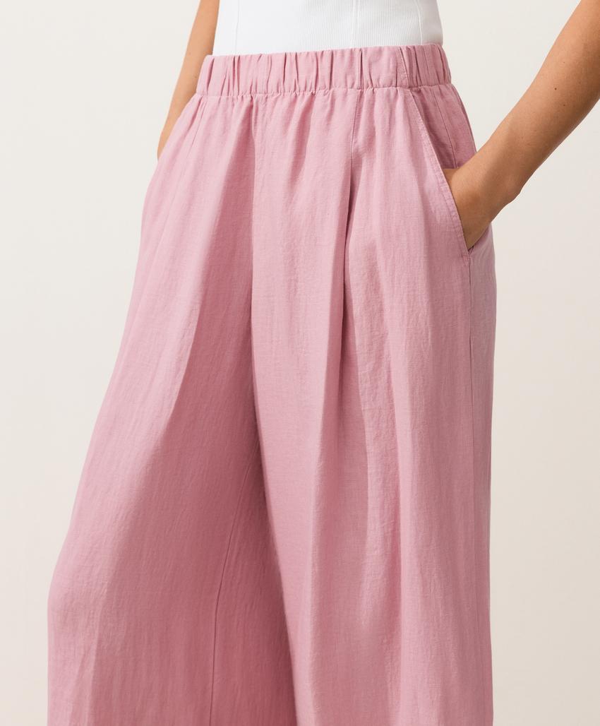 Брюки wide leg из 100%-го льна