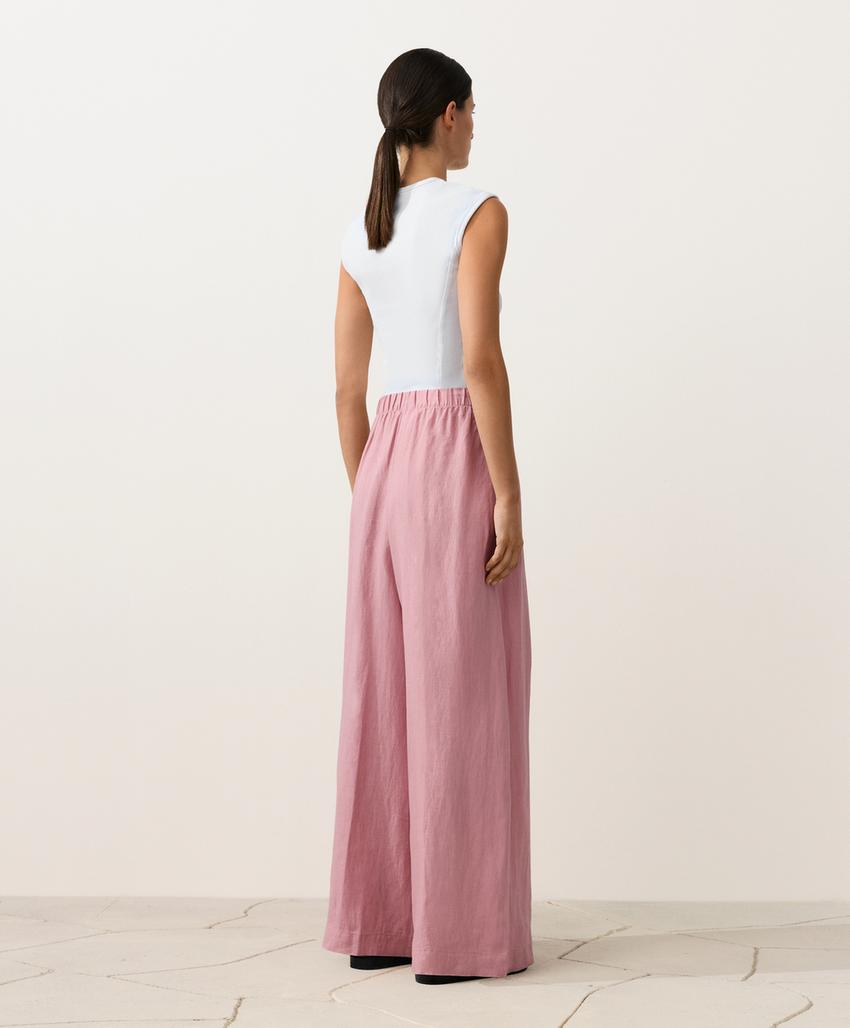 Брюки wide leg из 100%-го льна