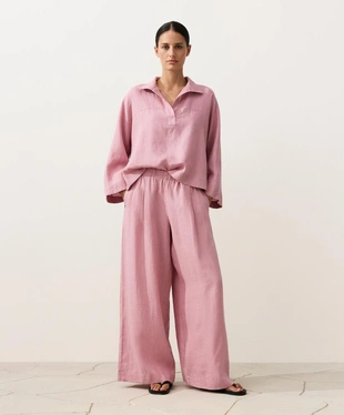 Брюки WIDE LEG из 100%-го льна- Заказать в России