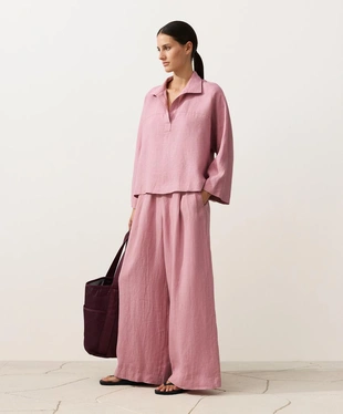 Брюки WIDE LEG из 100%-го льна- Заказать в России