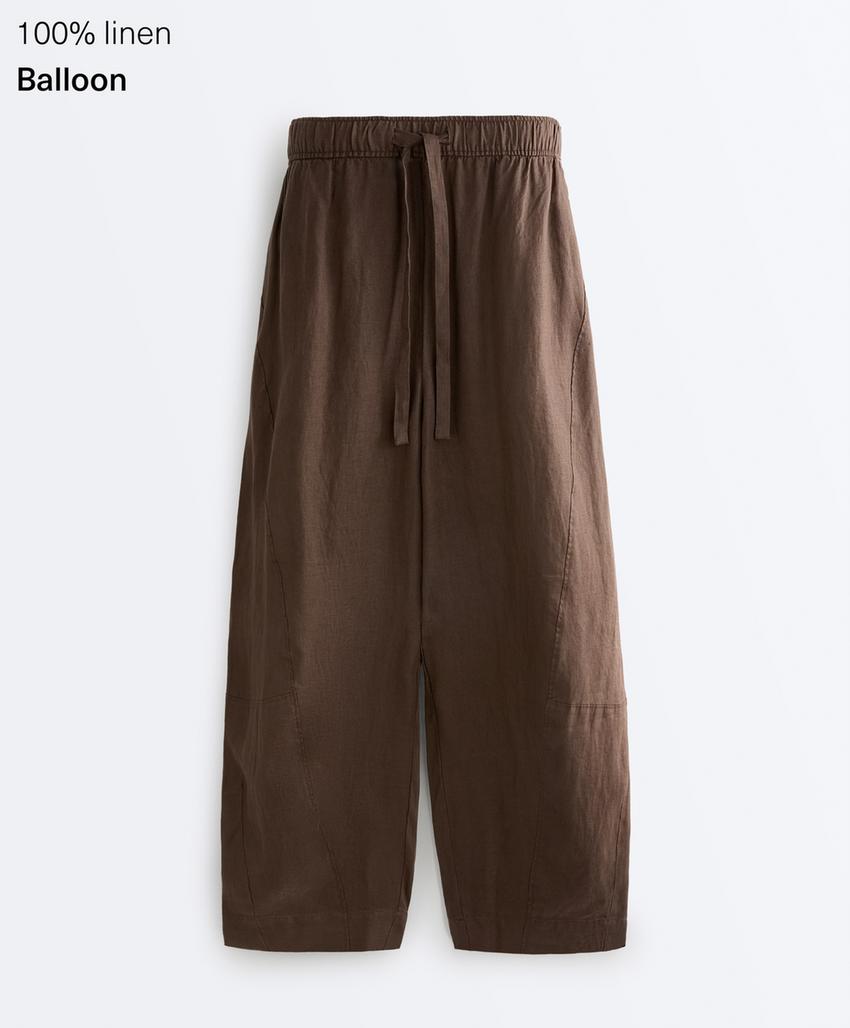 Брюки Balloon из 100%-го льна