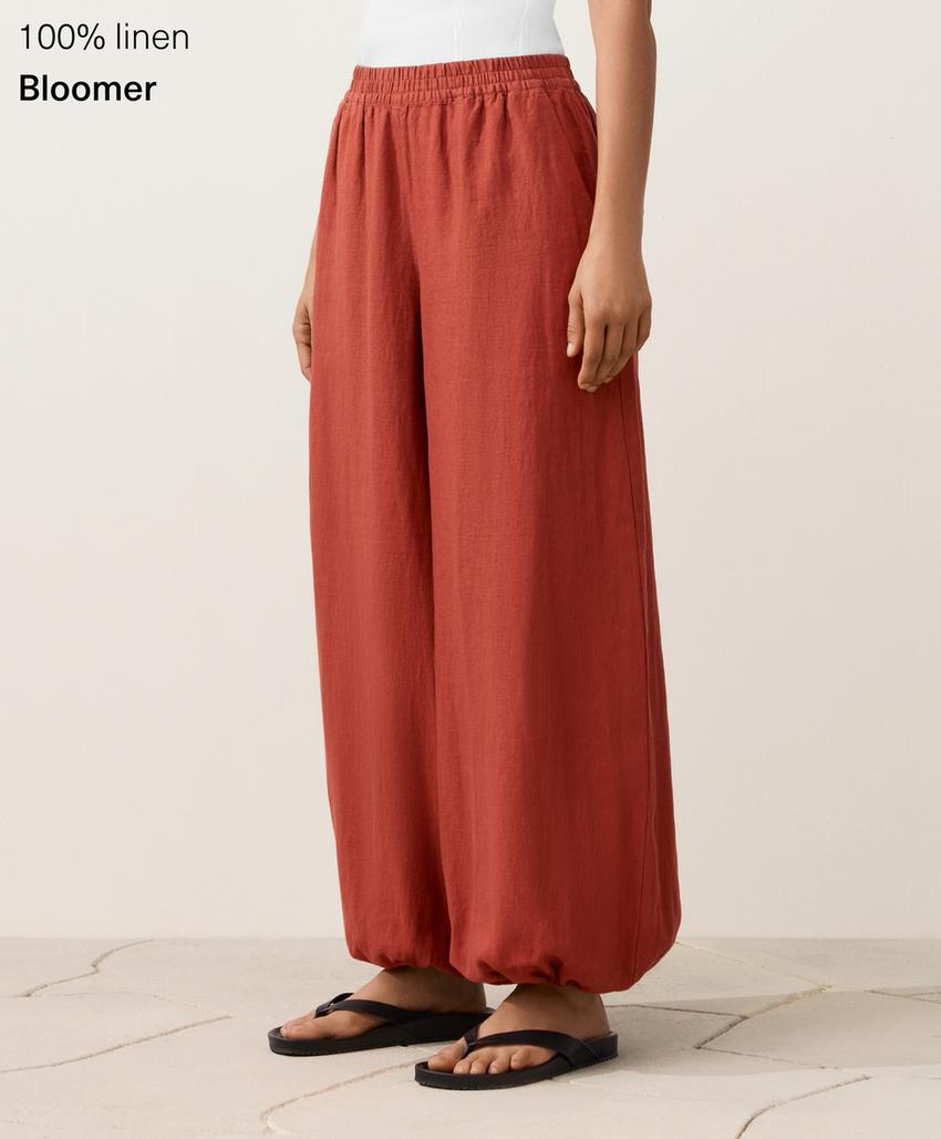 Брюки-блуммеры из 100%-го льна