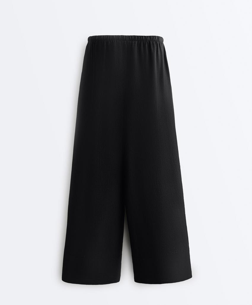 Прямые брюки из 100%-го льна с отстрочкой