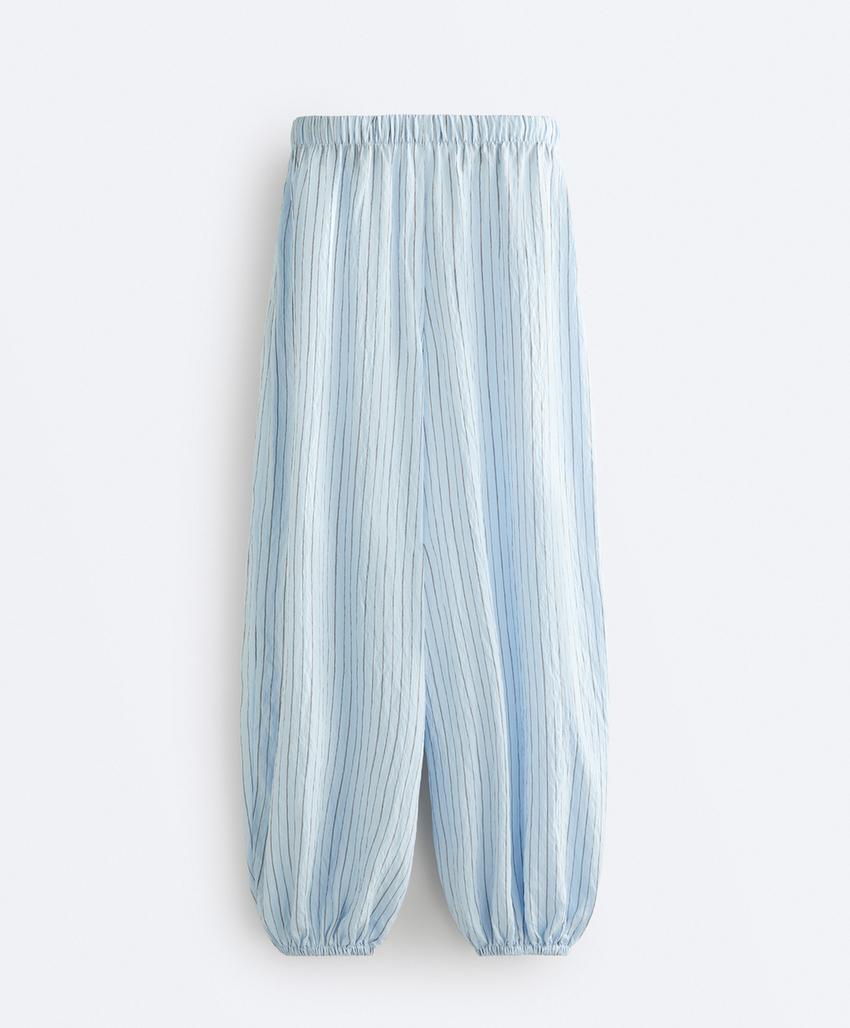 Макси-брюки-блумеры в полоску