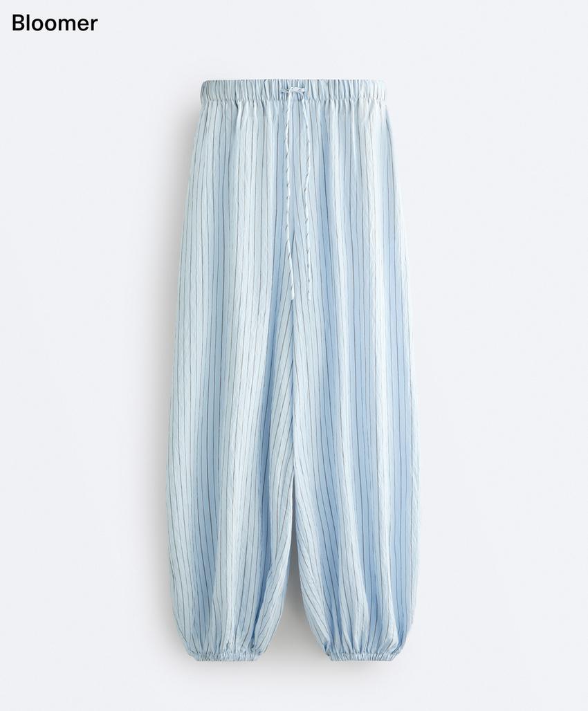 Макси-брюки-блумеры в полоску