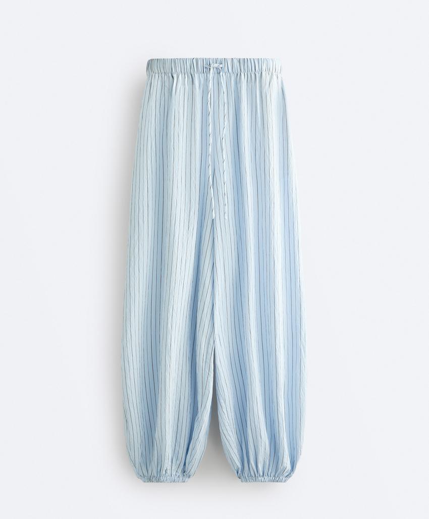 Макси-брюки-блумеры в полоску