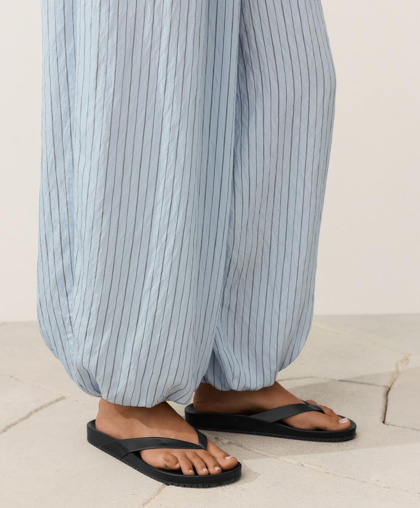 Макси-брюки-блумеры в полоску