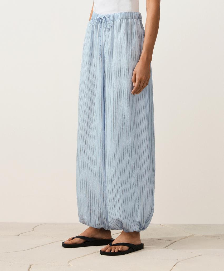 Макси-брюки-блумеры в полоску