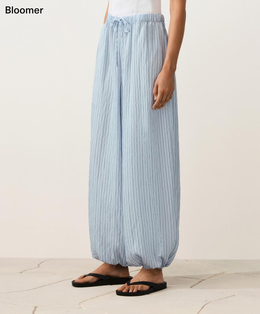 Макси-брюки-блумеры в полоску