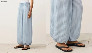 Макси-брюки-блумеры в полоску- Заказать в России