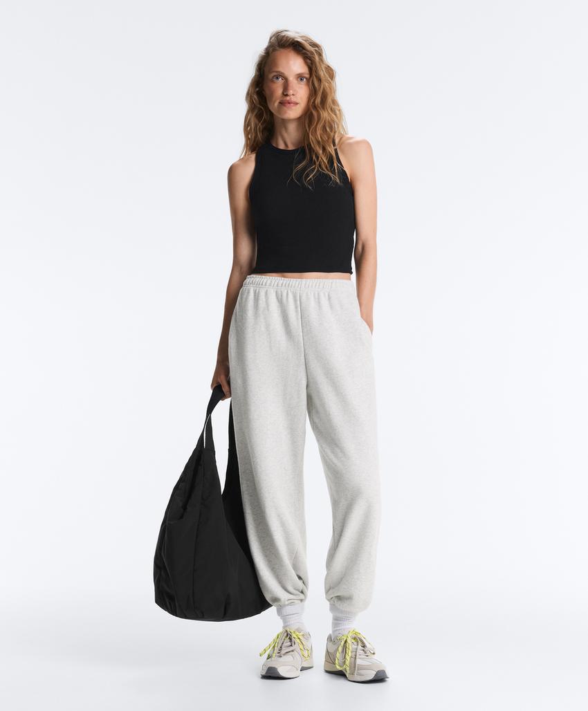 Длинный топ-майка из рубчатого модального микса