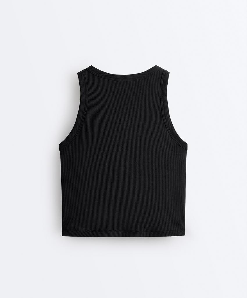 Длинный топ-майка из рубчатого модального микса