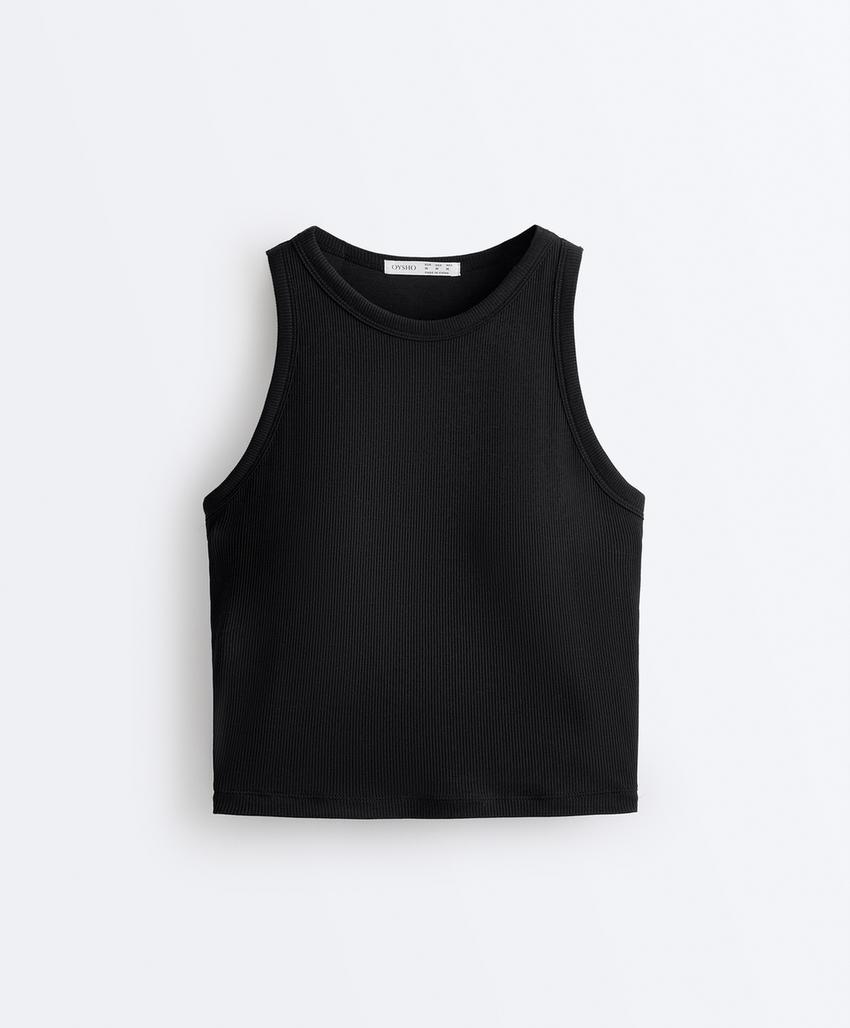 Длинный топ-майка из рубчатого модального микса