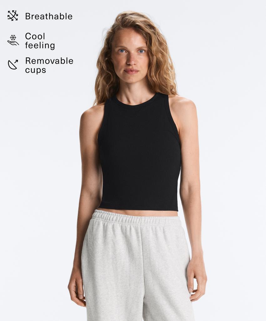 Длинный топ-майка из рубчатого модального микса