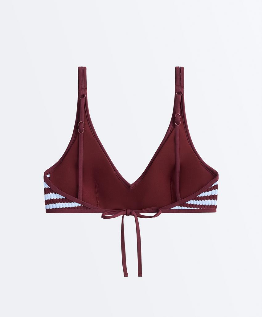 Топ бикини халтер в двухцветную полоску