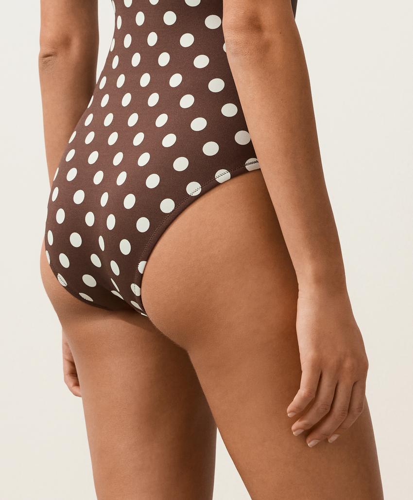 Купальник бандо из пике в горошек