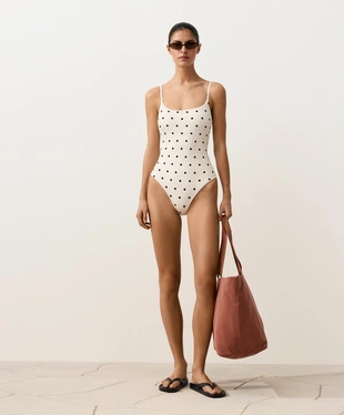 Купальник с треугольными чашками в горошек из пике- Заказать в России