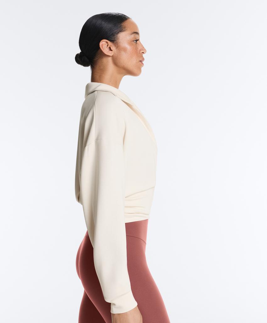 Толстовка на запах с воротником поло из модала