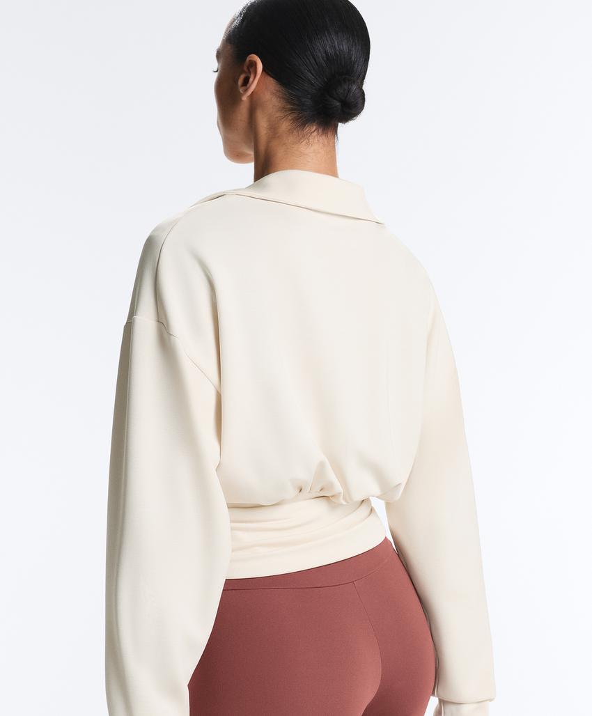 Толстовка на запах с воротником поло из модала