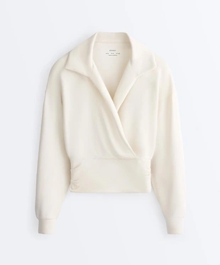 Толстовка на запах с воротником поло из модала- Заказать в России