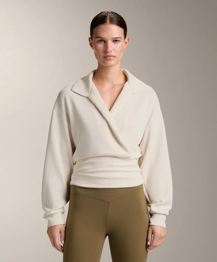 Толстовка на запах с воротником поло из модала- Заказать в России