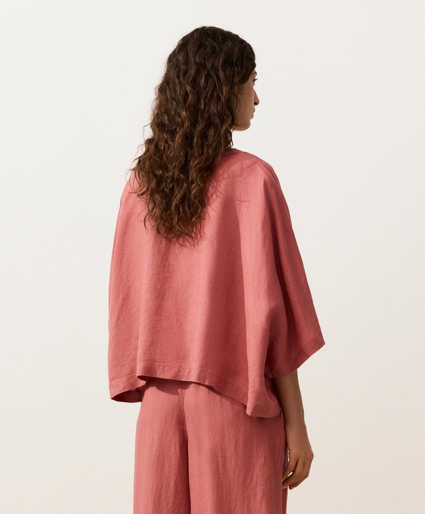 Рубашка с короткими рукавами из 100%-го льна