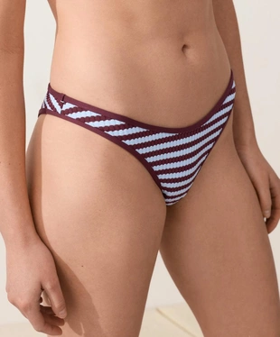 Полуоткрытые плавки бикини U-образной формы в полоску- Заказать в России
