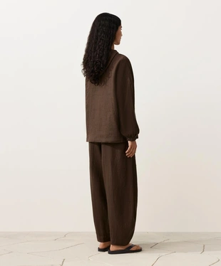 Полосатая куртка из 100% льна с капюшоном- Заказать в России