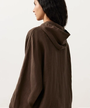 Полосатая куртка из 100% льна с капюшоном- Заказать в России