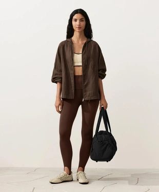 Полосатая куртка из 100% льна с капюшоном- Заказать в России